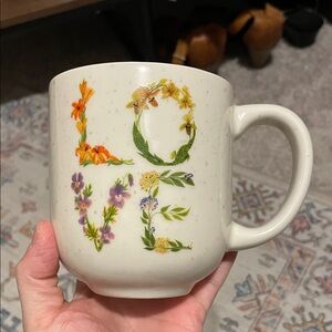 Hallmark Love floral Cream Ceramic Mug